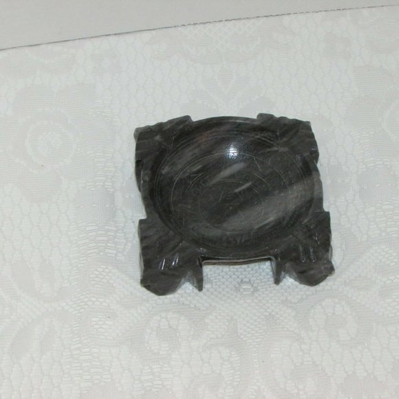 Vintage Carved Stone or Marble Alabaster Ashtray Soap Dish Trinket Holder - Picture 8 of 12